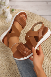 Chestnut Woven Open Toe Sandals