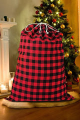 Fiery Red Buffalo Plaid Christmas Gift Bag