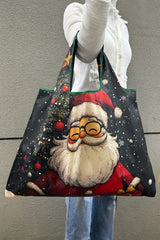 Bluing Cartoon Santa Claus Graphic Large Tote Bag