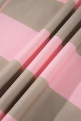 Pink Stripe Striped Colorblock Patch Pocket Split Hem Oversized Long Sleeve Sweatshirt