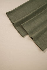 Laurel Green Solid Color Knit Loose Straight Leg Casual Overall Jumpsuit