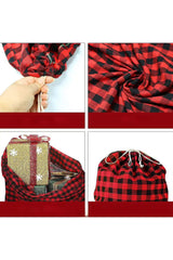 Fiery Red Buffalo Plaid Christmas Gift Bag