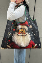 Bluing Cartoon Santa Claus Graphic Large Tote Bag