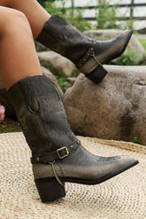 Dark Brown Mid Calf Boots