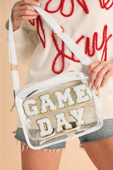 White Clear PVC GAME DAY Summer Fashion Single Shoulder Bag