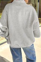 Light Grey FOOTBALL GAMEDAY Double Side Printed High Neck Reversible Sweatshirt