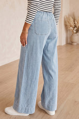 Beau Blue Solid Full-Length Regular Pocket Detail Wholesale Denim Jeans