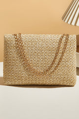 Camel Boho Woven Casual Shoulder Bag