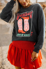 Carbon Grey Queen Card Drop Shoulder Graphic Sweatshirt