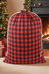 Fiery Red Buffalo Plaid Christmas Gift Bag