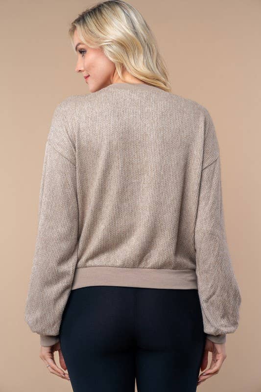 Long Sleeve Solid Knit Pullover