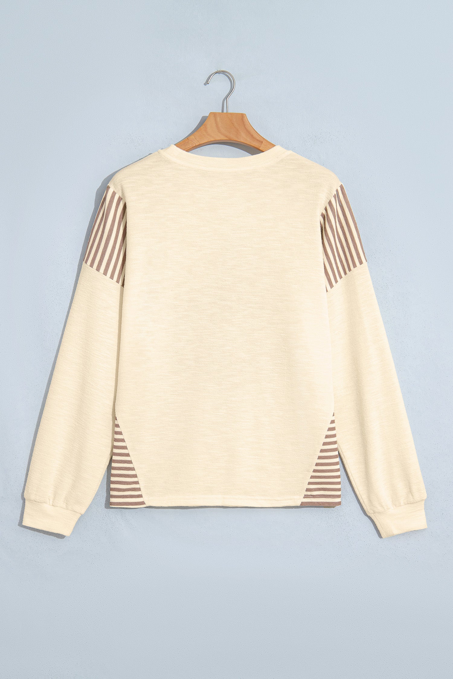 Jet Stream Western Print Striped Detail Long Sleeve Casual Top