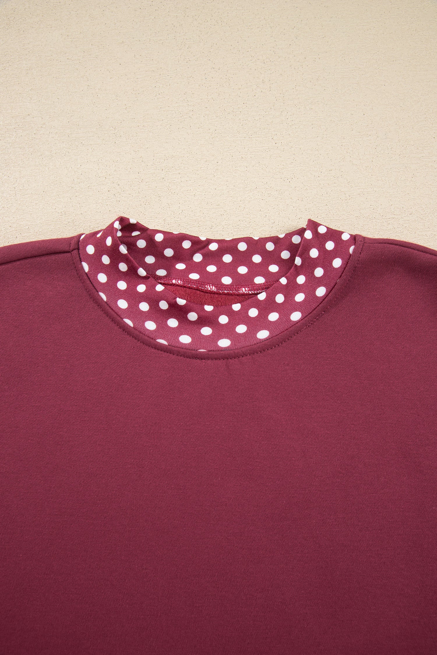 Dark Green Colorblock Polka Dot Contrast Trim Oversized Sweatshirt