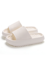White Simple Textured Thick Sole EVA Slippers