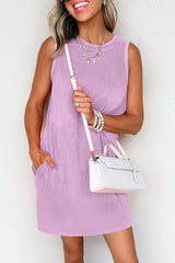 Phalaenopsis Mineral Wash Pocket Tank Mini Dress
