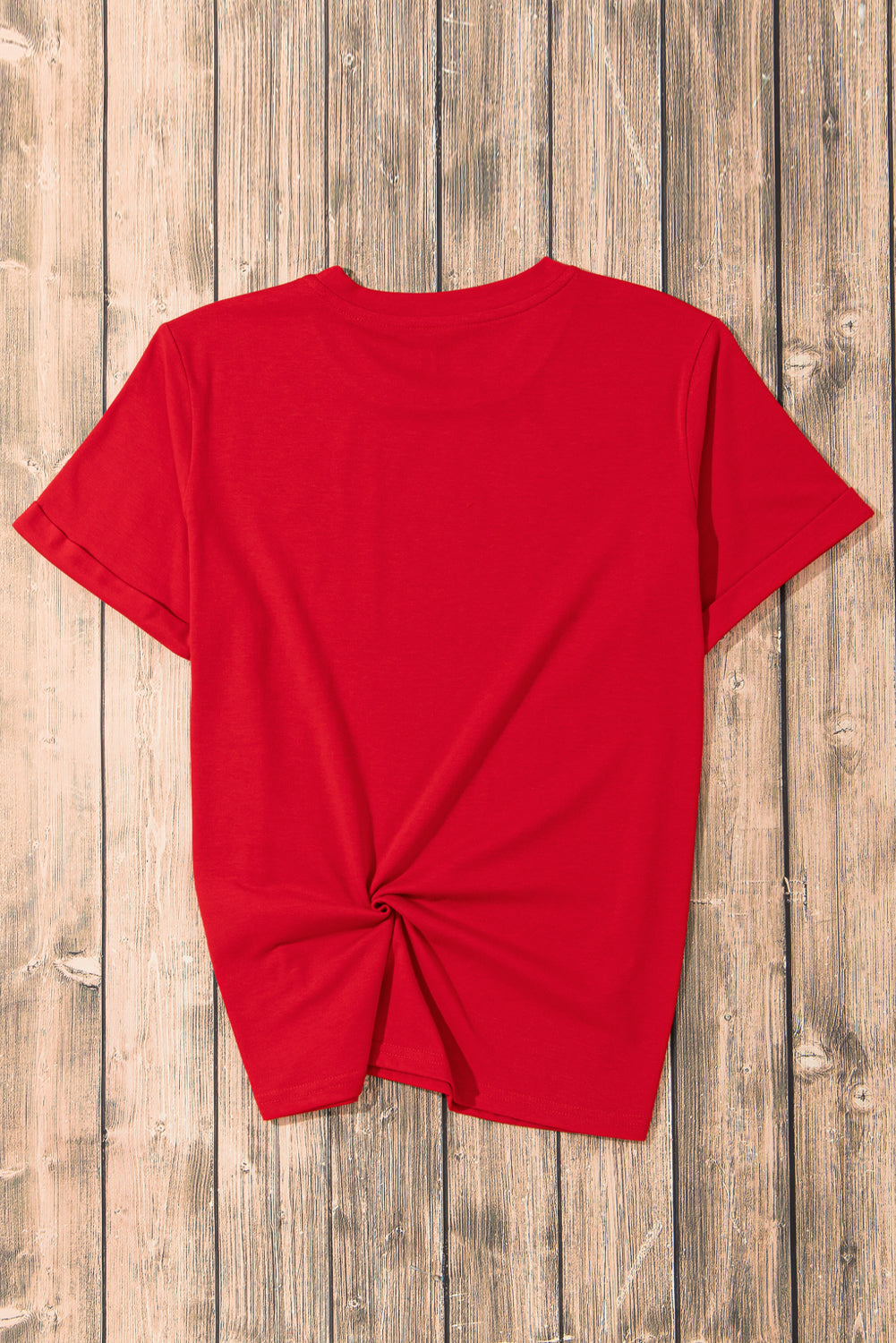 Yellow Cream Casual Plain Crew Neck Tee