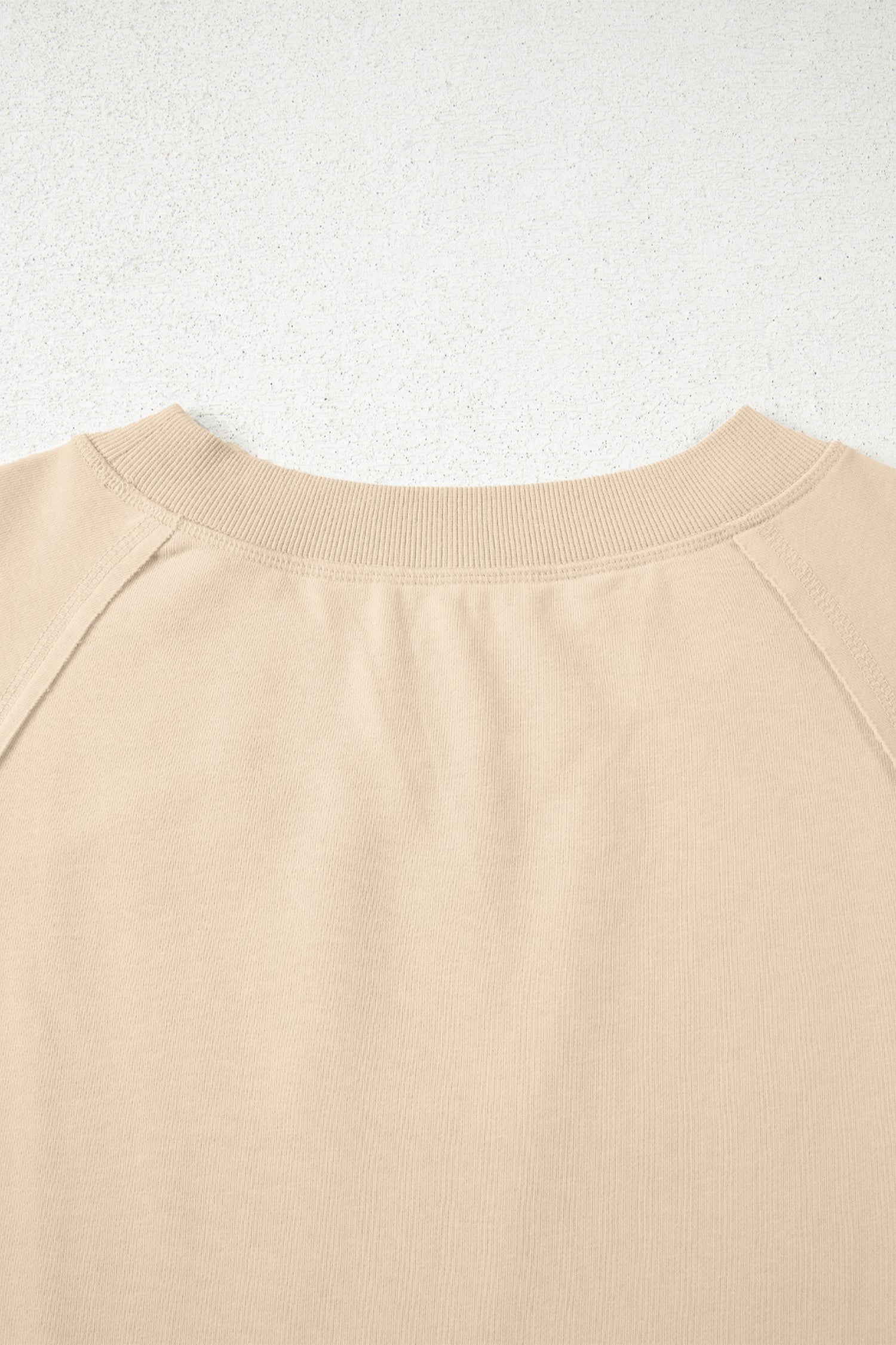 Orchid Petal Solid Color Raw Seam Patchwork Baggy Sweatshirt