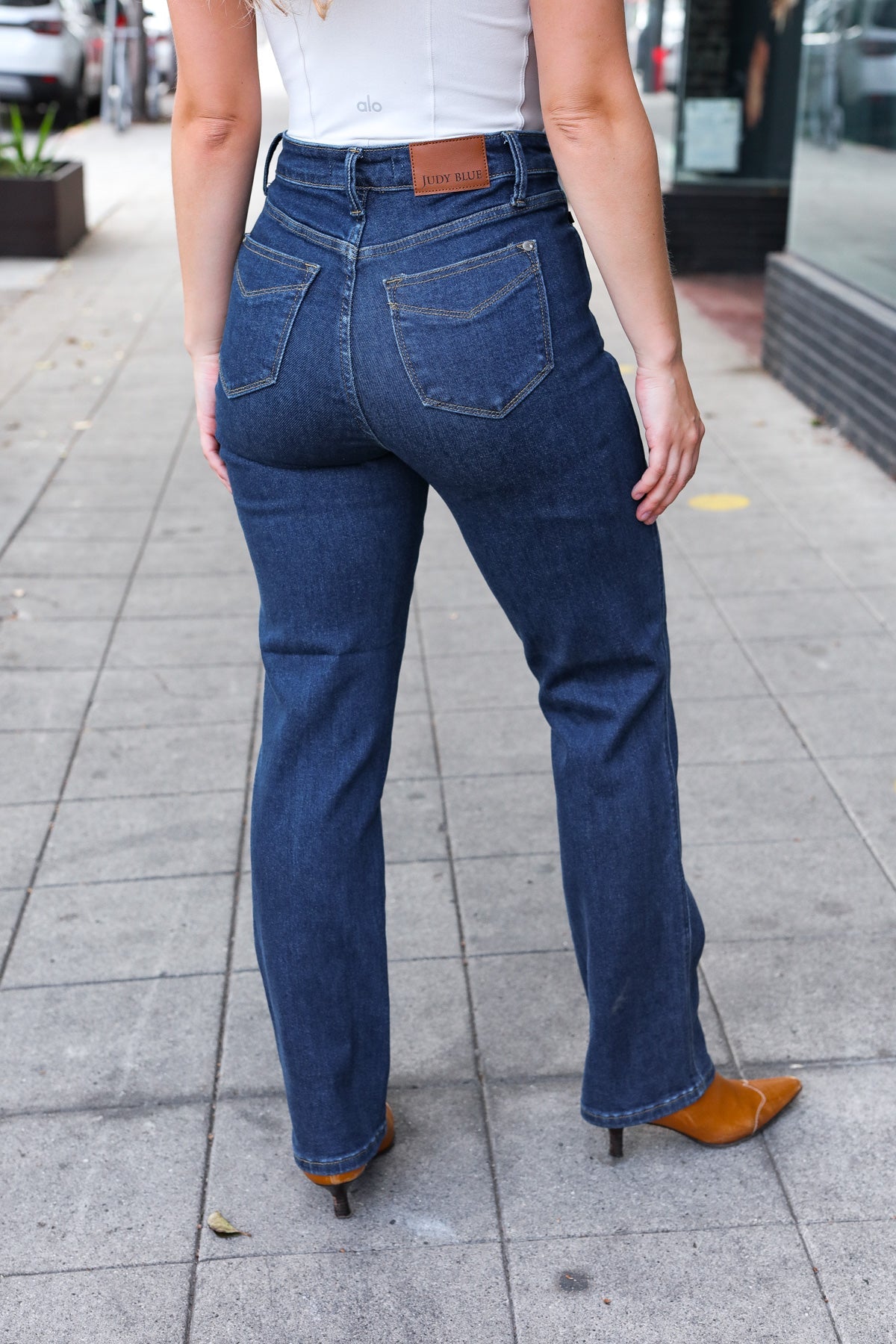 Judy Blue Dark Wash High Waisted Straight Fit Jeans