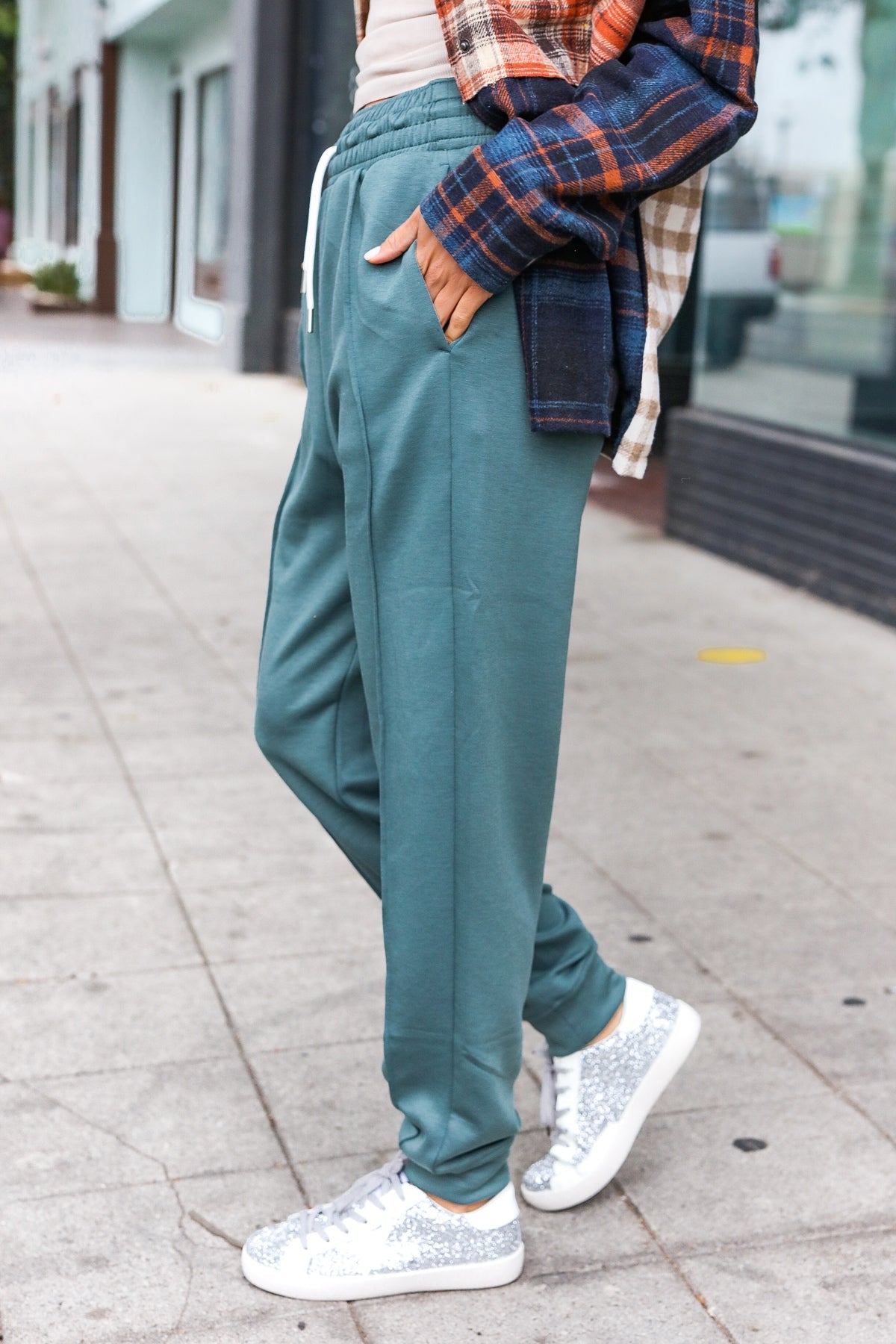 Ash Jade Knit Front Seam Sweatpants