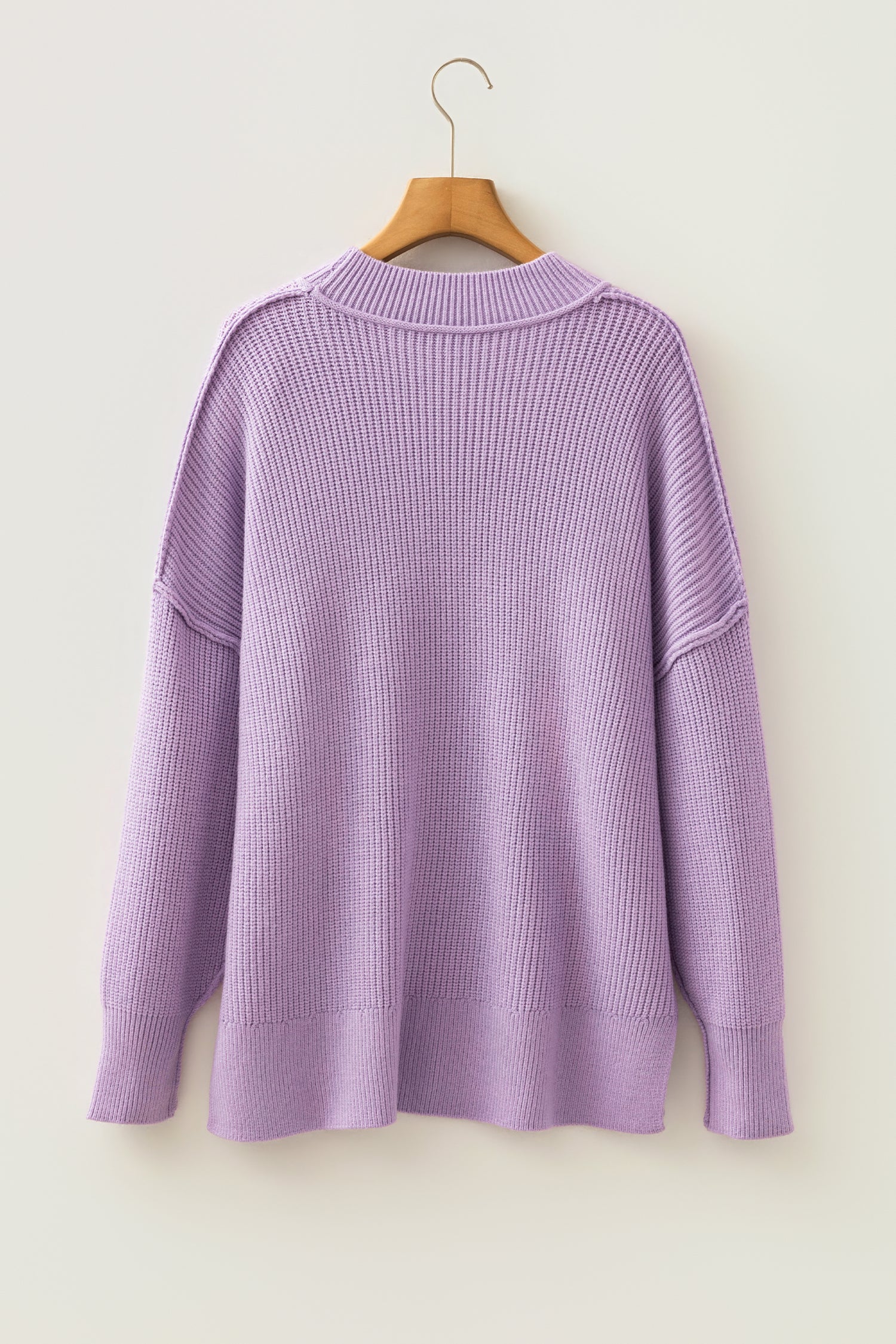 Red Dahlia Long Sleeve Ribbed Knit Stand Neck Regular Fit Sweater