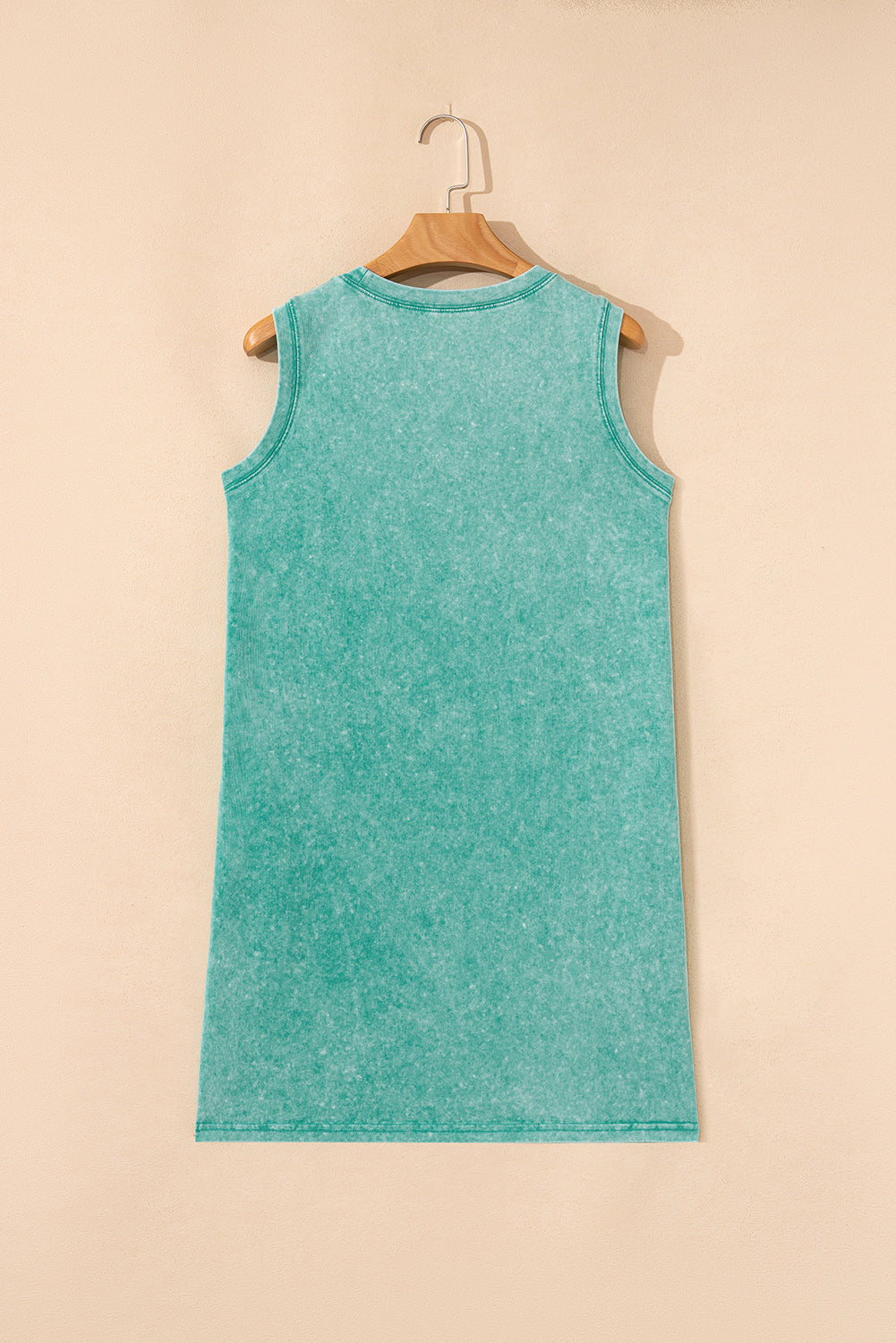 Sea Green Mineral Wash Pocket Tank Mini Dress