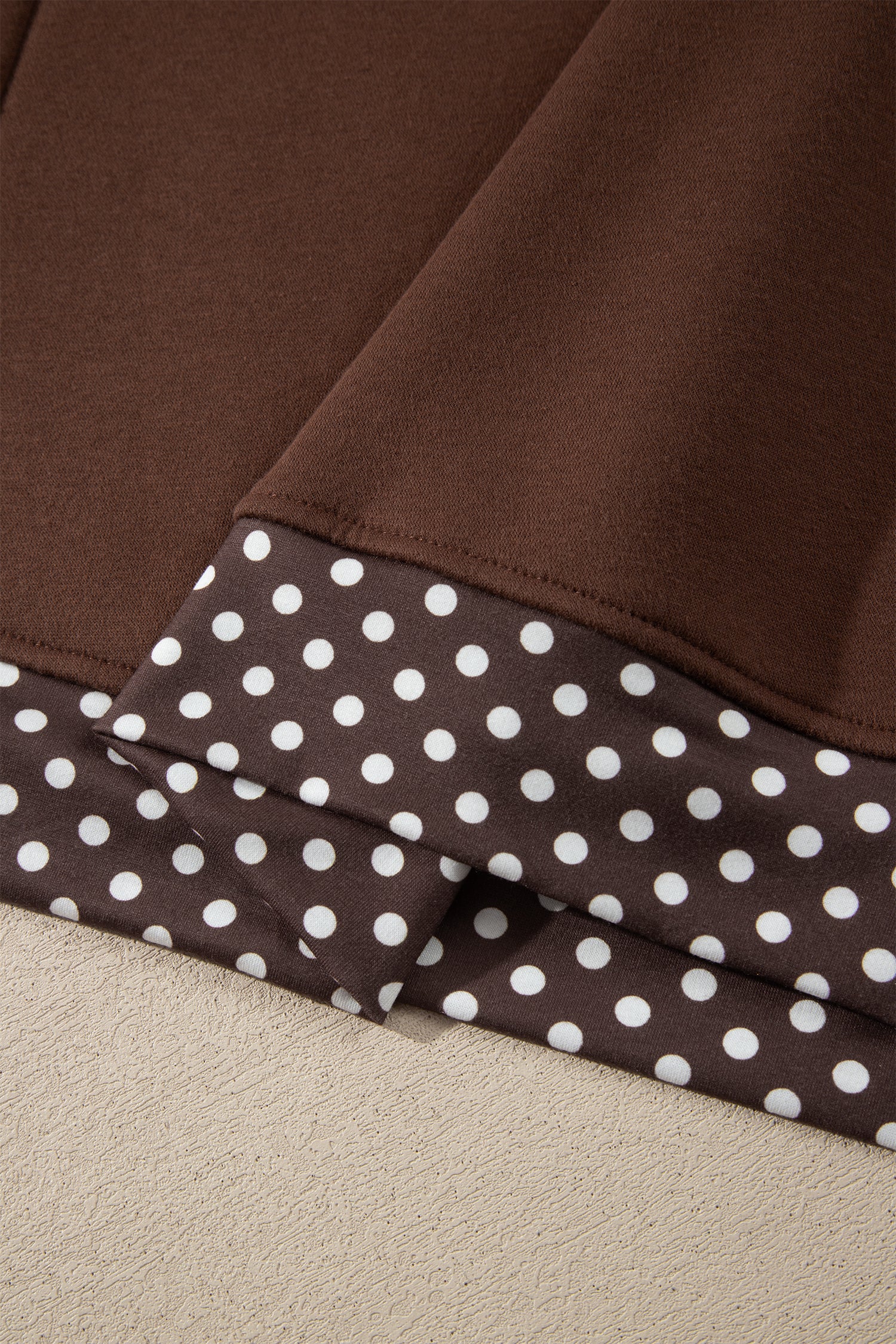 Dark Green Colorblock Polka Dot Contrast Trim Oversized Sweatshirt