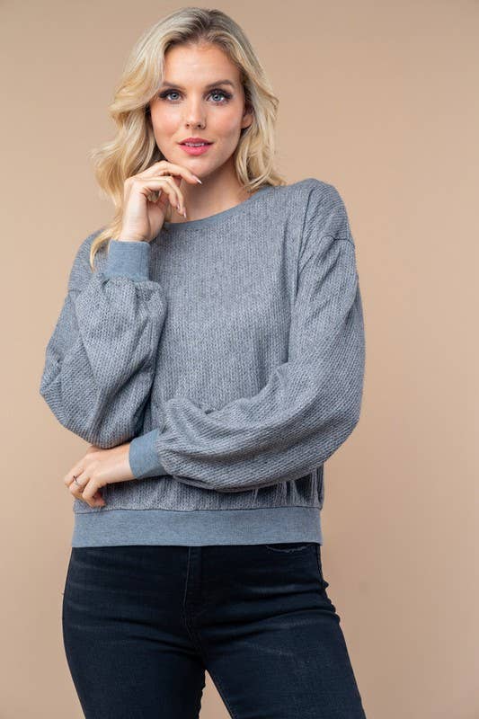 Long Sleeve Solid Knit Pullover