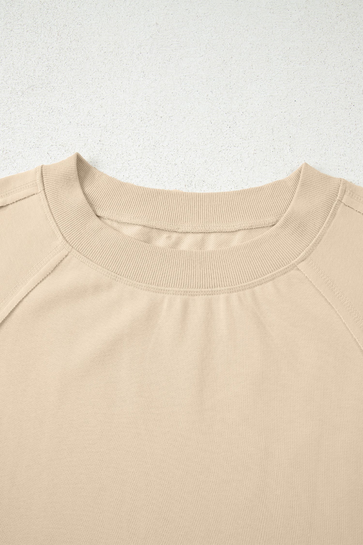 Orchid Petal Solid Color Raw Seam Patchwork Baggy Sweatshirt