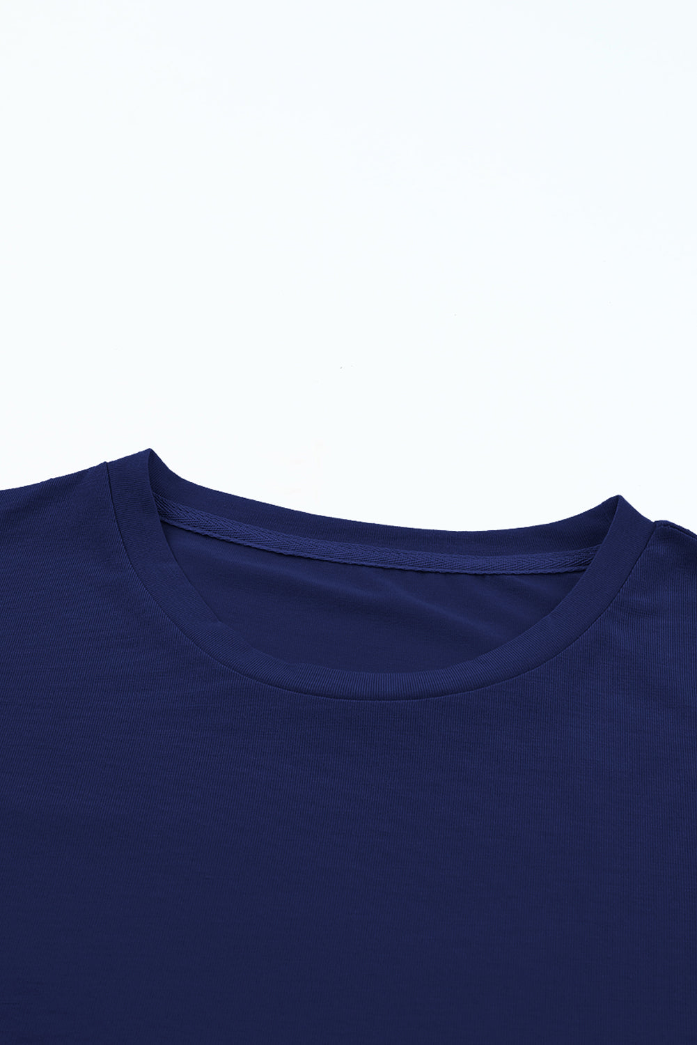 Yellow Cream Casual Plain Crew Neck Tee