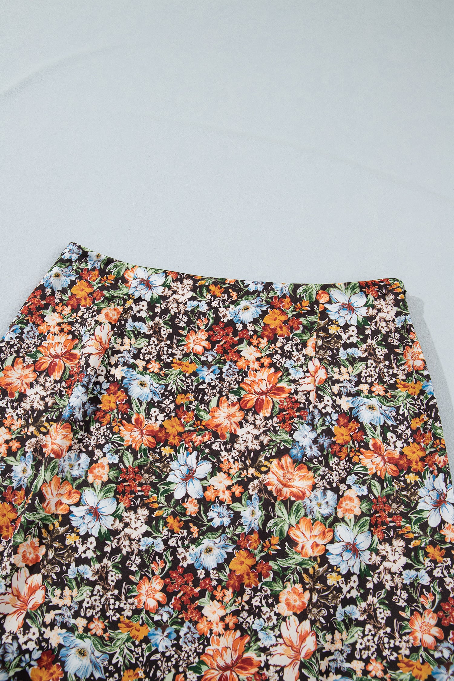 Multicolour Cheetah Print Trim Split Long Western Skirt