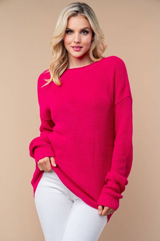 Long Sleeve Solid Knit Sweater