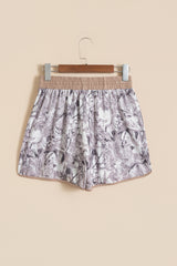 Khaki Camo Woodland Print Drawstring Active Shorts