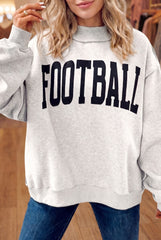 Light Grey High Neck GAMEDAY/ FOOTBALL Double Side Printed Reversible Sweatshirt