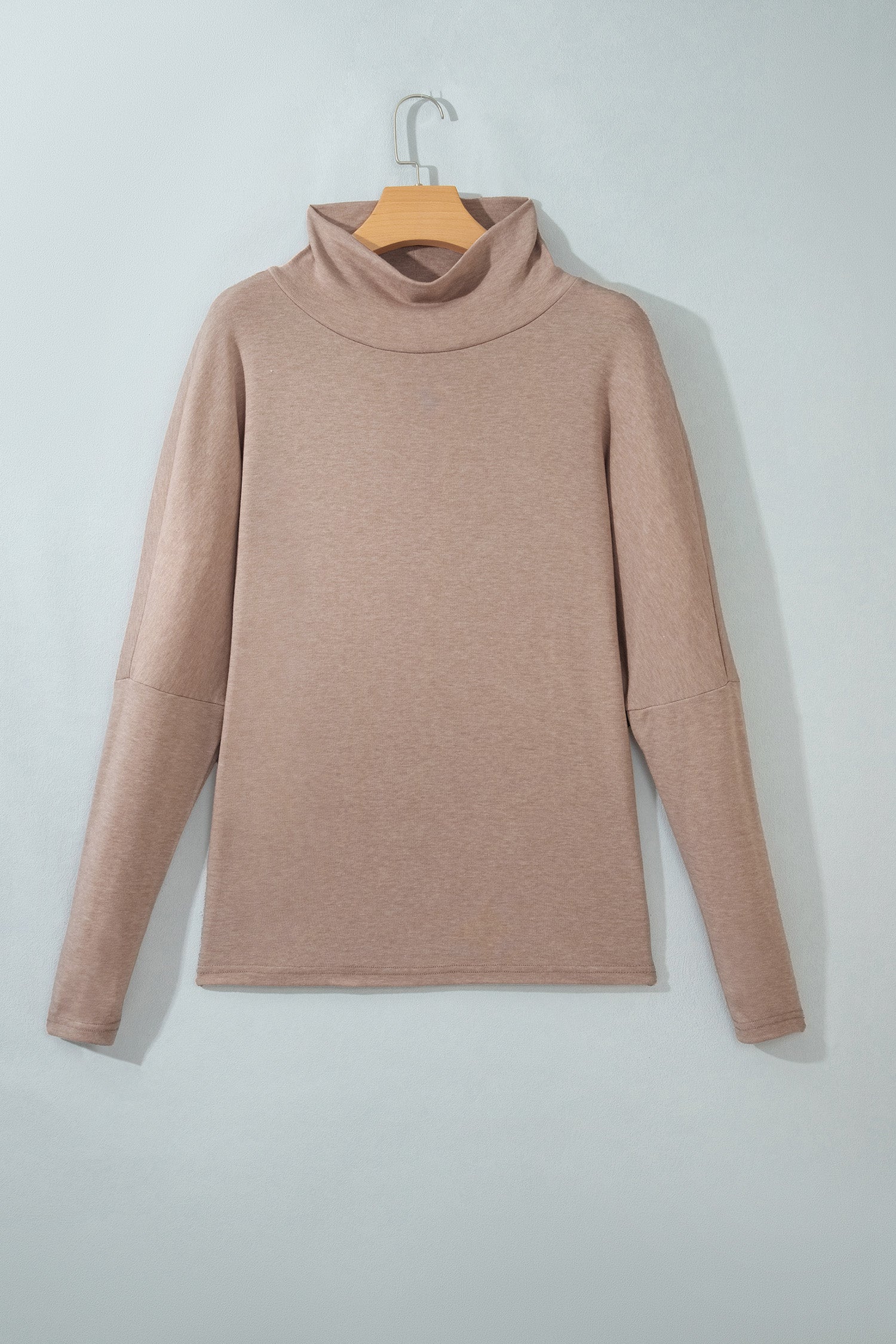 Smoke Gray High Neck Long Sleeve Top