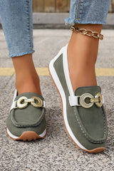 Blackish Green Stitching Patchwork Casual Shoes
