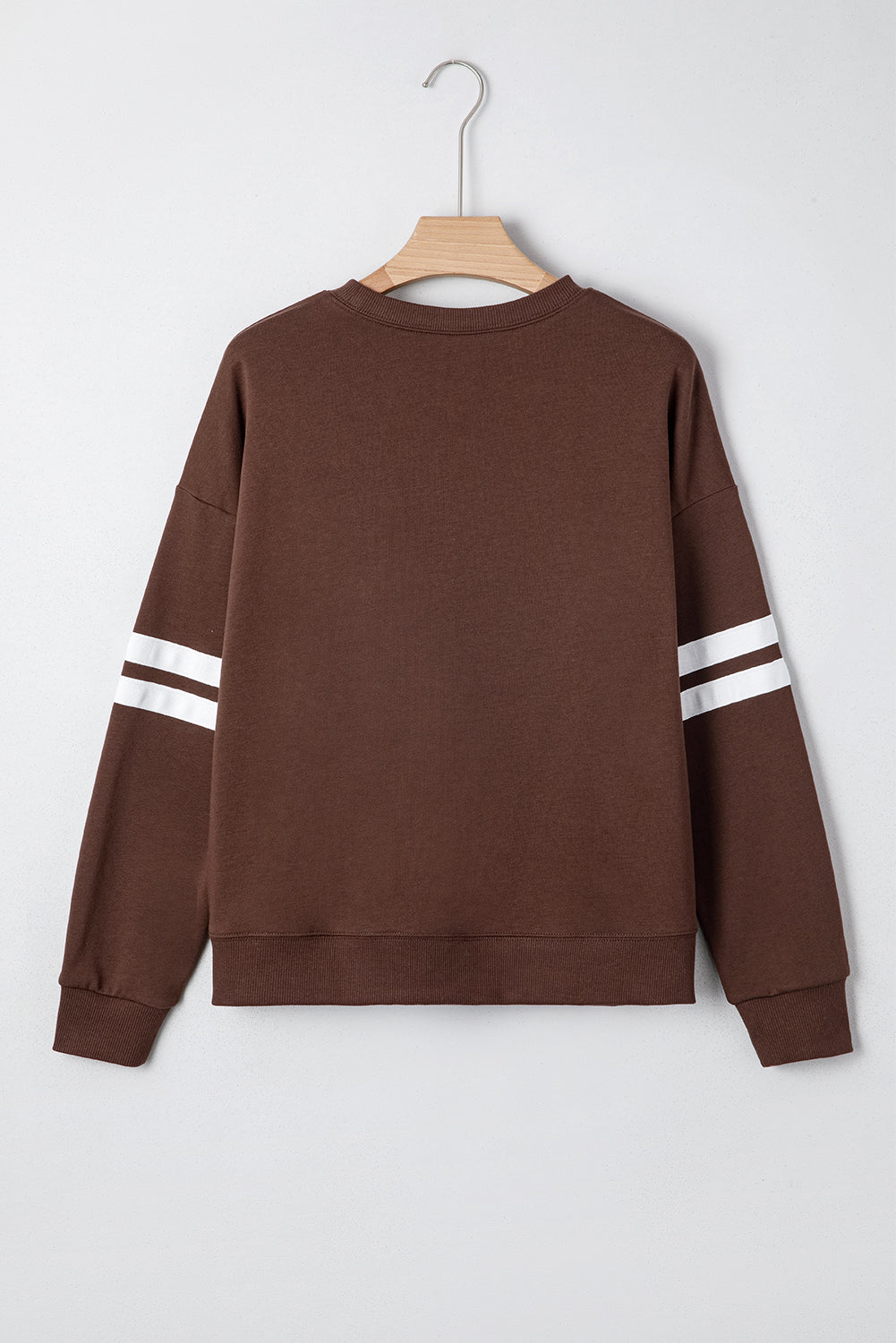 Fiery Red Varsity Striped Detail Drop Shoulder Oversized Sweatshirt