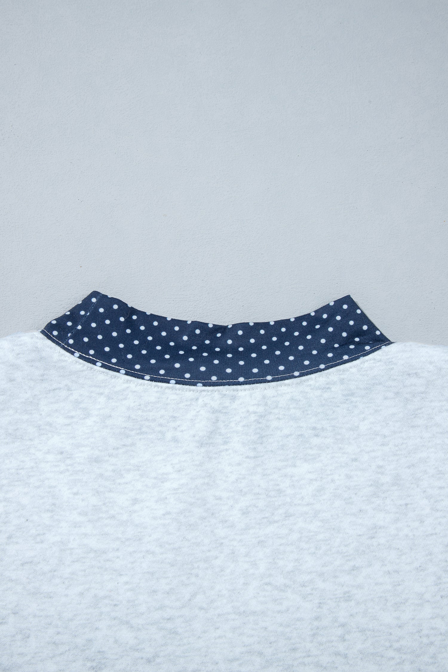 Light Grey Polka Dot Contrast Trim JESUS Letter Graphic Sweatshirt