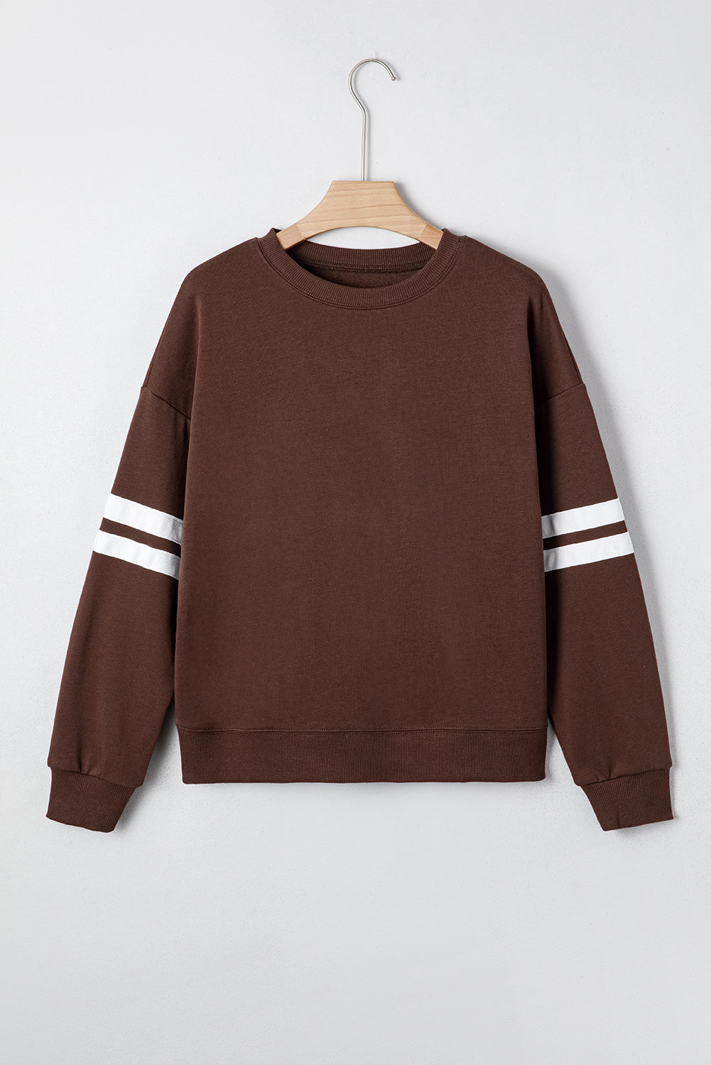 Fiery Red Varsity Striped Detail Drop Shoulder Oversized Sweatshirt
