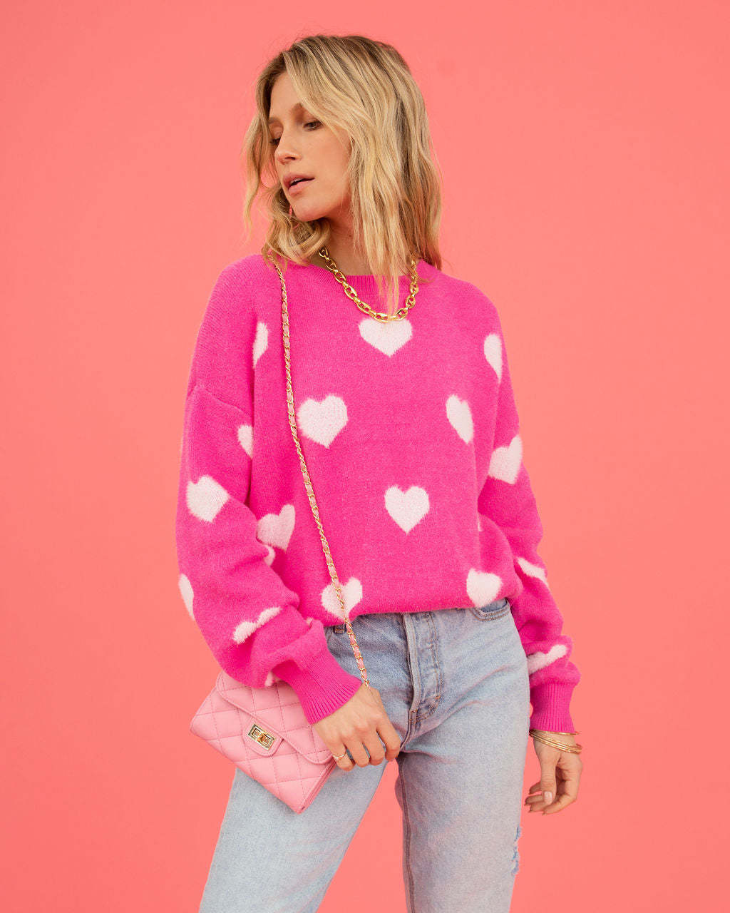 Sweater Love Valentine's Day Round Neck Pullover