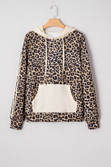 Smoke Gray Waffle Pocket Leopard Hoodie