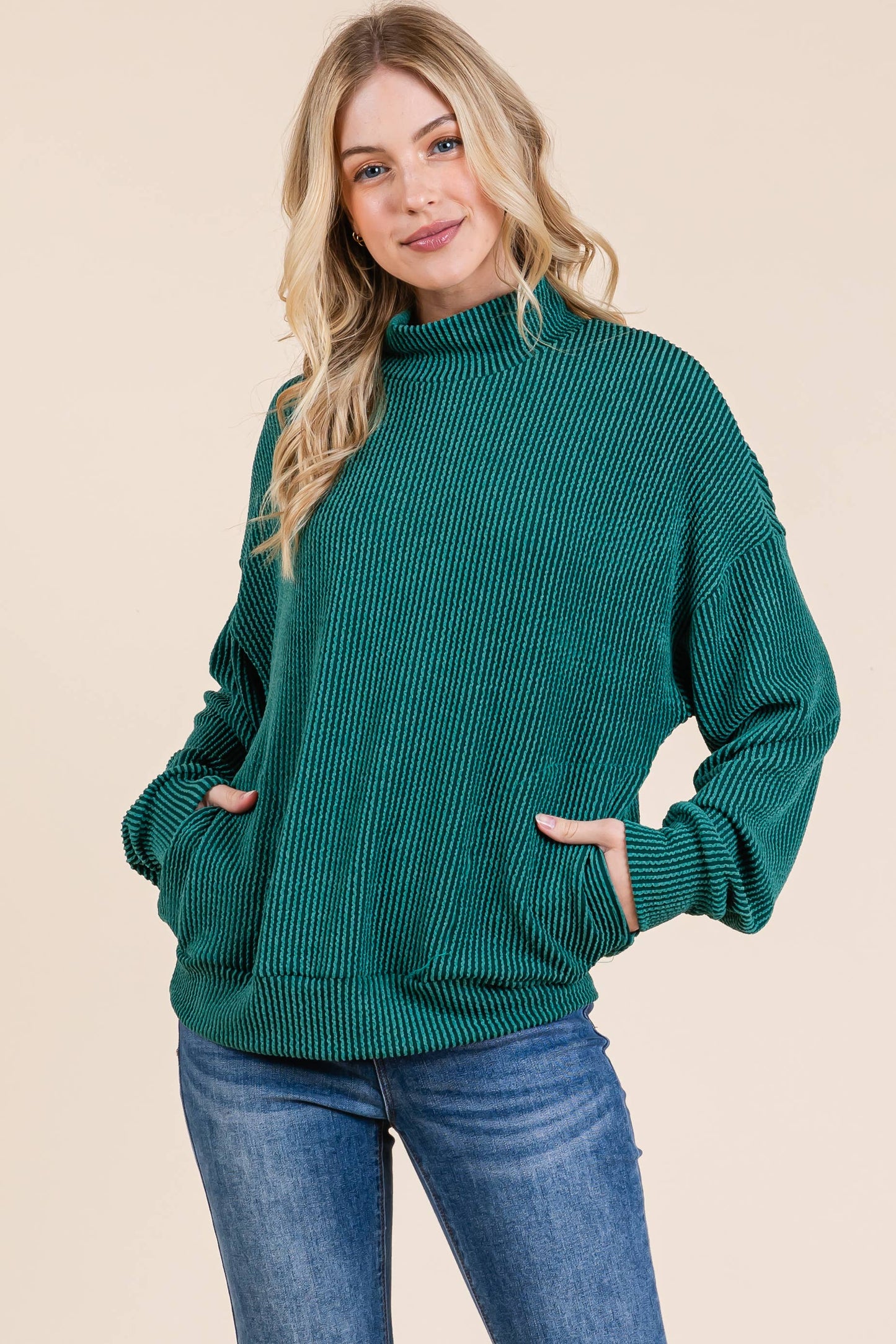 WOMEN'S PULLOVER RIB TOP