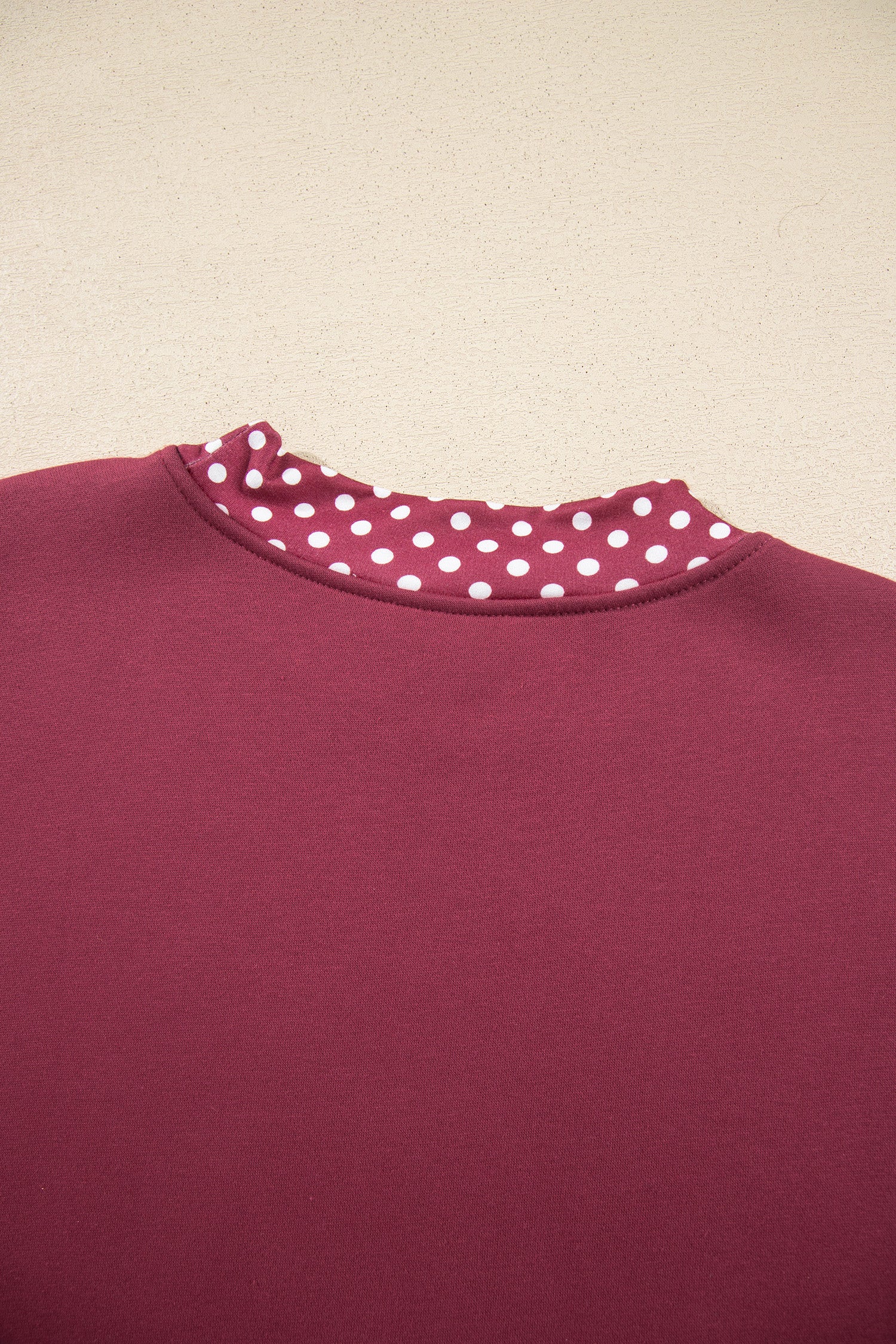 Dark Green Colorblock Polka Dot Contrast Trim Oversized Sweatshirt