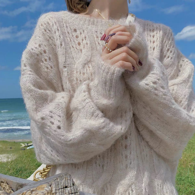 Mohair Hollow Pullover Sweater