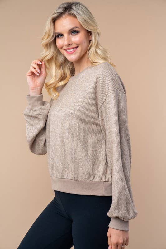 Long Sleeve Solid Knit Pullover