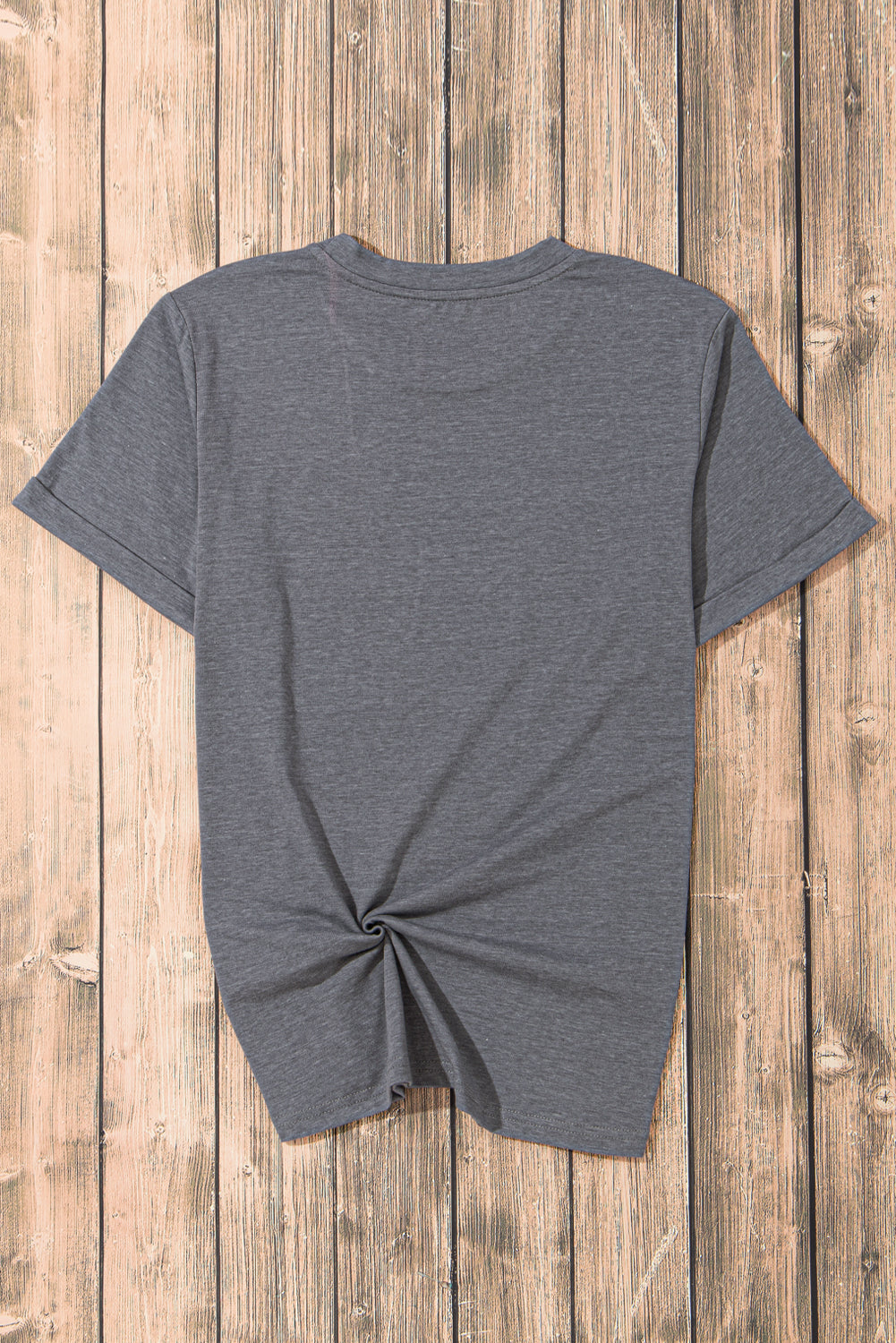 Yellow Cream Casual Plain Crew Neck Tee