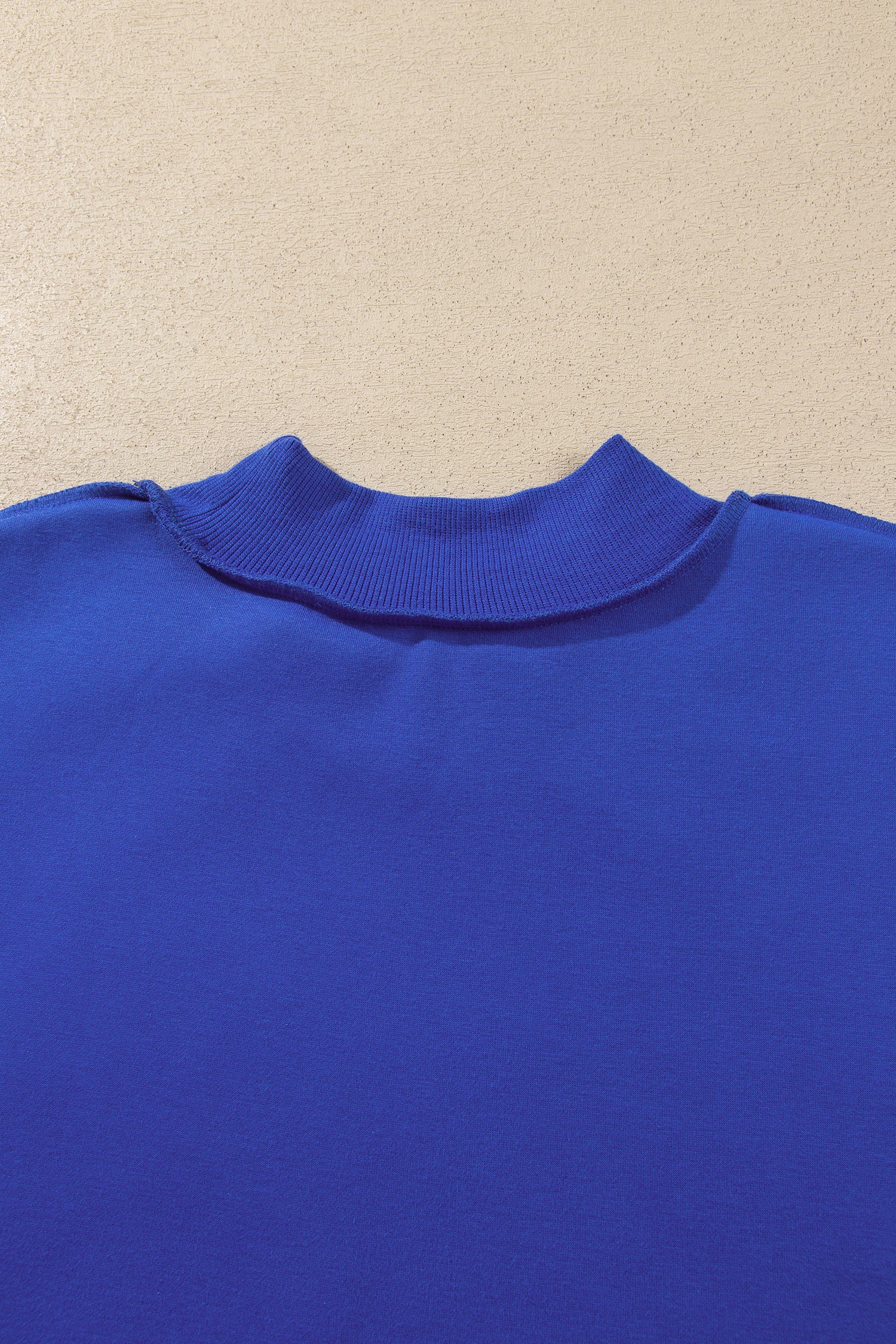 Black Oversize Drop Shoulder Reversible Mock Neck Sweatshirt