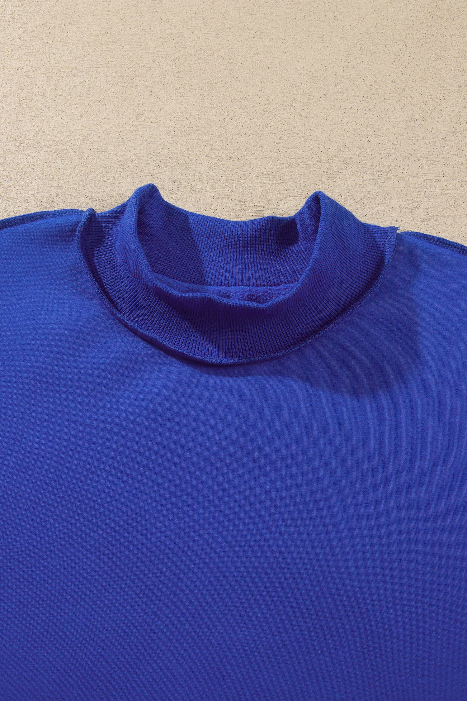 Black Oversize Drop Shoulder Reversible Mock Neck Sweatshirt