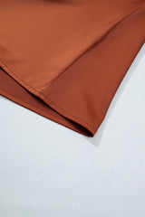 Cinnamon Silky Long Sleeve Button Front Western Fashion Shirt