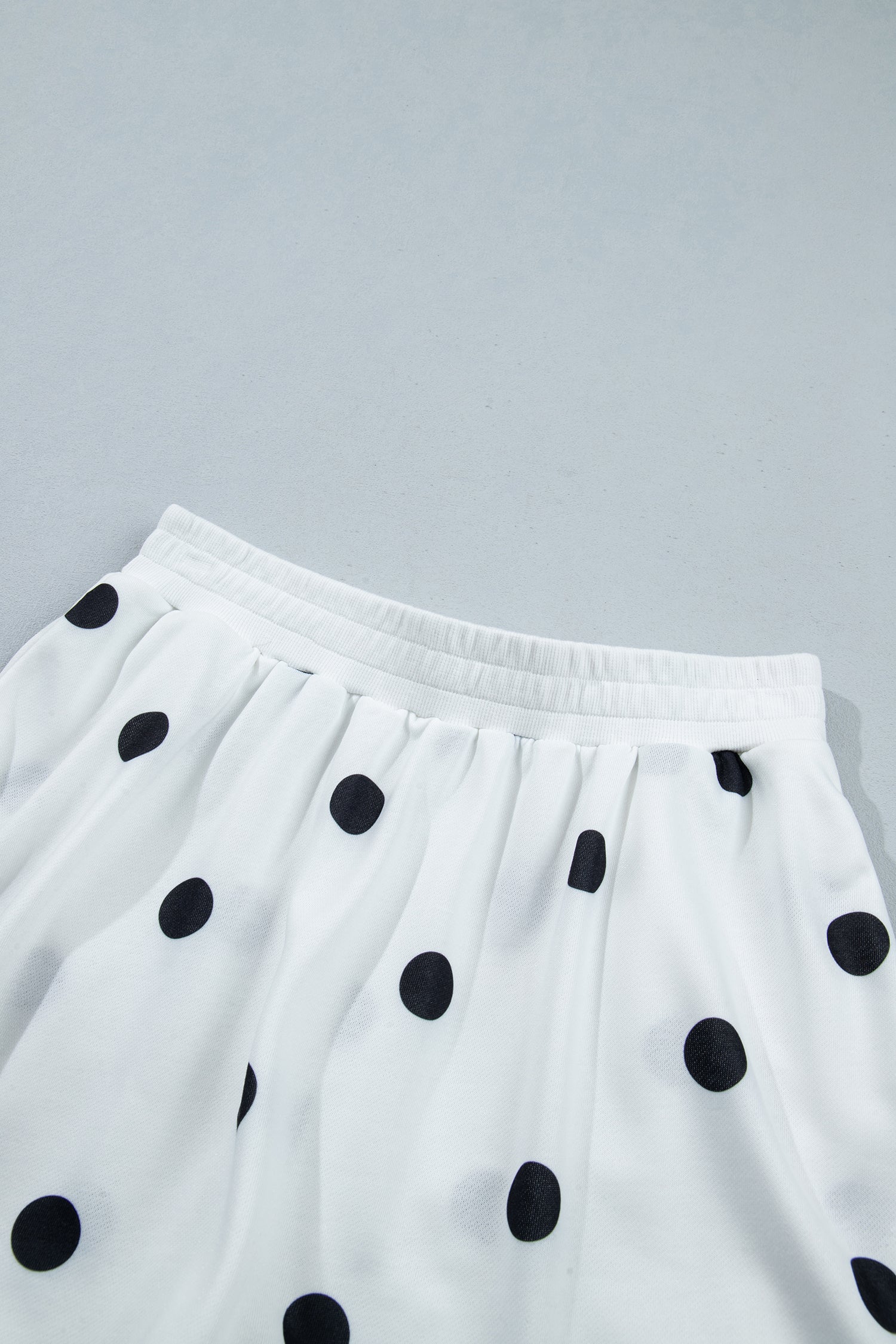 Brown Polka Dot Raw Hem Relaxed Pullover Loose Skort Two Piece Set