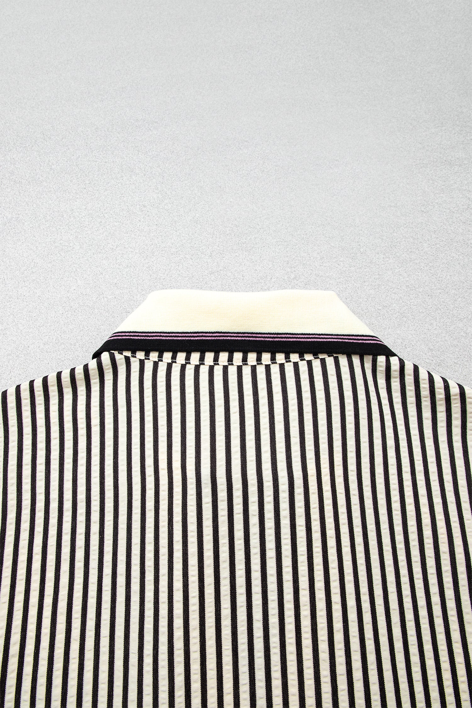 Black Stripe Patchwork Striped V Neck Tunic Plus Size Blouse